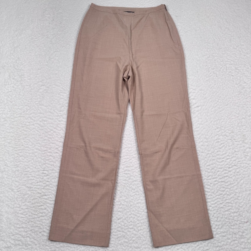 Piazza‎ Sempione Pants Womens 40 Wool Blend Straight Leg Beige Italy 24x25